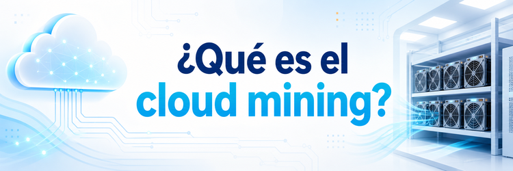 Nube conectada a equipos de minería que explica qué es el cloud mining