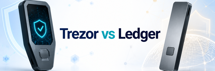 Comparación visual entre dos hardware wallets para el análisis Trezor vs Ledger