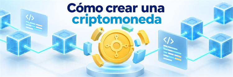 Creación de una criptomoneda mediante contratos inteligentes y bloques conectados