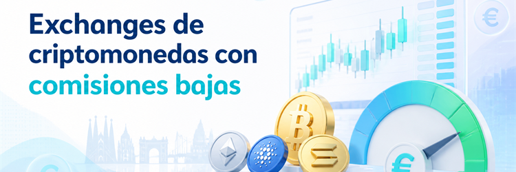 Comparativa visual de exchanges de criptomonedas con comisiones bajas para usuarios de España