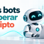 Robot que automatiza operaciones de criptomonedas junto a un gráfico de mercado