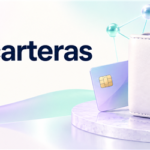 Cartera digital protegida, tarjeta con chip y conexiones de la red Solana