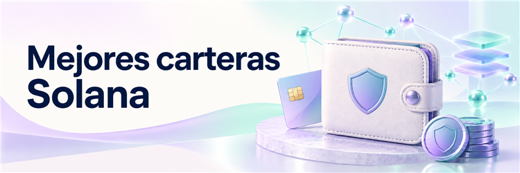 Cartera digital protegida, tarjeta con chip y conexiones de la red Solana