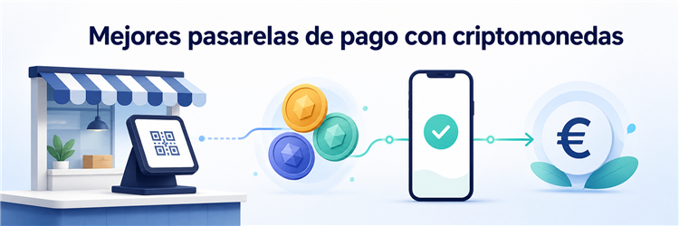 Pasarelas de pago con criptomonedas para comercios y liquidación en euros