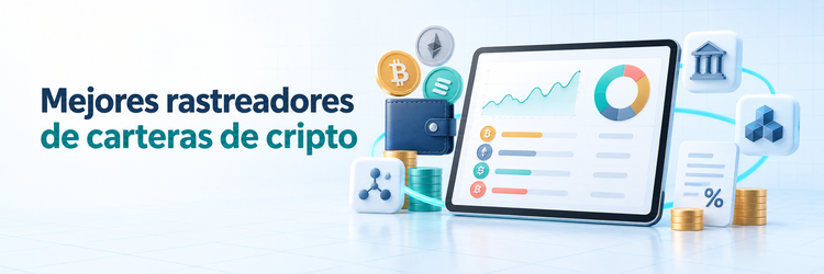Panel para comparar rastreadores de carteras de criptomonedas en España