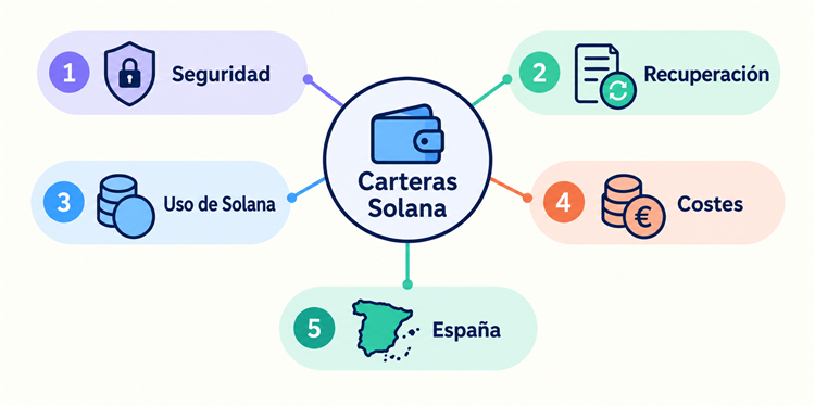 Cinco criterios de evaluación: seguridad, recuperación, uso de Solana, costes y España