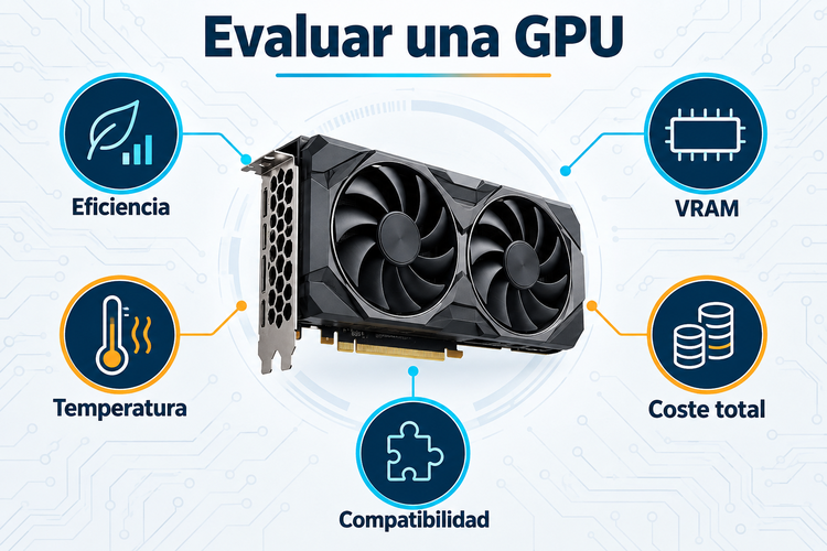 Infografía de criterios para evaluar una GPU de minería