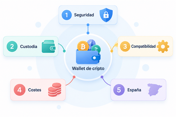 Cinco criterios para evaluar seguridad, custodia, compatibilidad, costes y uso en España