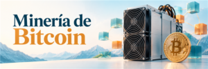 Minería de Bitcoin con un equipo ASIC y bloques conectados